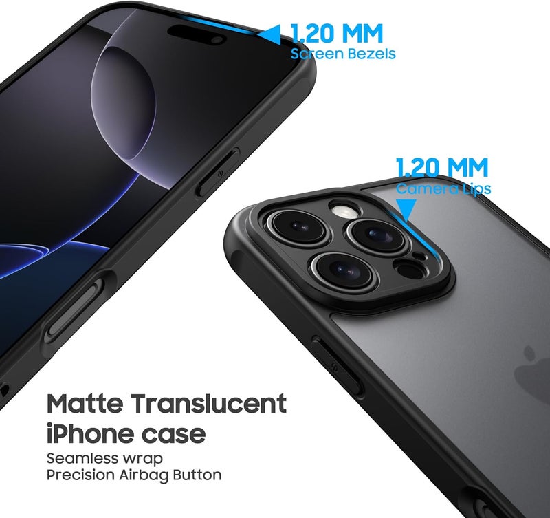 Demark Matte Case for iPhone Series,Frosted Translucent Back Phone Cover,Shockproof Drop Protection Cover for iPhone Case (iphone 16 Pro) - Image 2