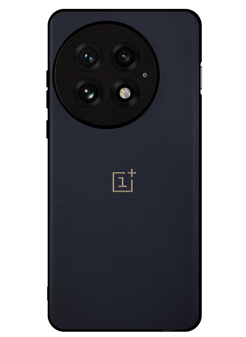 2Packs Case Cover for OnePlus 13 Premium Leather, Elegant Protection, Quad-Camera Precision Cutout with 3D Shockproof Screen Protector - Dark Blue