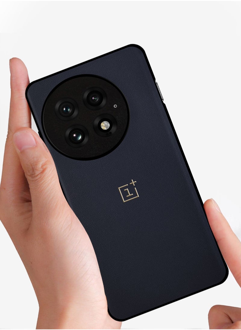 2Packs Case Cover for OnePlus 13 Premium Leather, Elegant Protection, Quad-Camera Precision Cutout with 3D Shockproof Screen Protector - Dark Blue