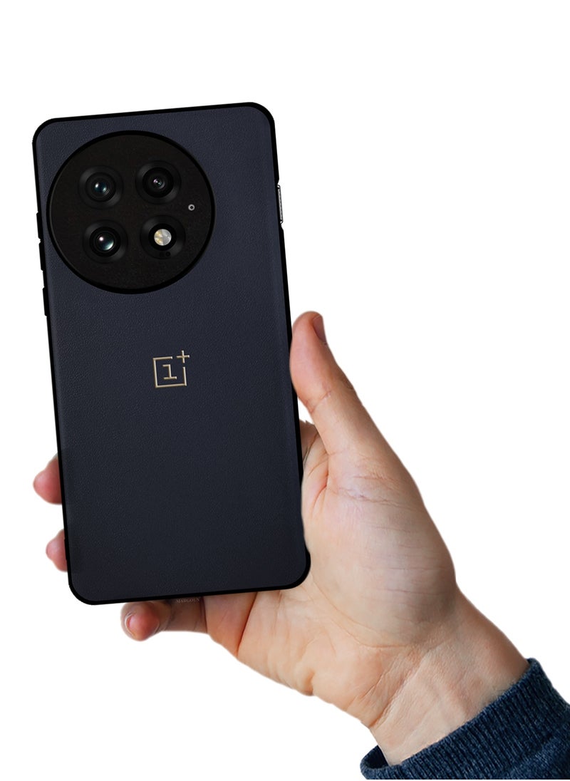 2Packs Case Cover for OnePlus 13 Premium Leather, Elegant Protection, Quad-Camera Precision Cutout with 3D Shockproof Screen Protector - Dark Blue