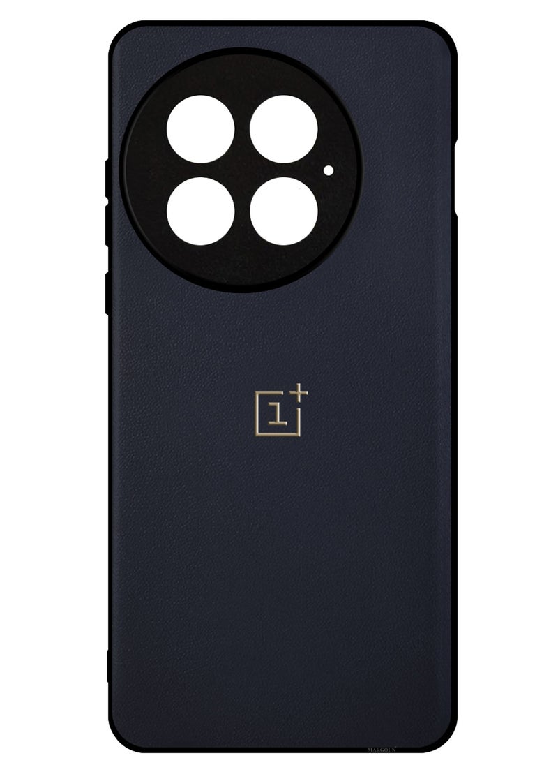 2Packs Case Cover for OnePlus 13 Premium Leather, Elegant Protection, Quad-Camera Precision Cutout with 3D Shockproof Screen Protector - Dark Blue