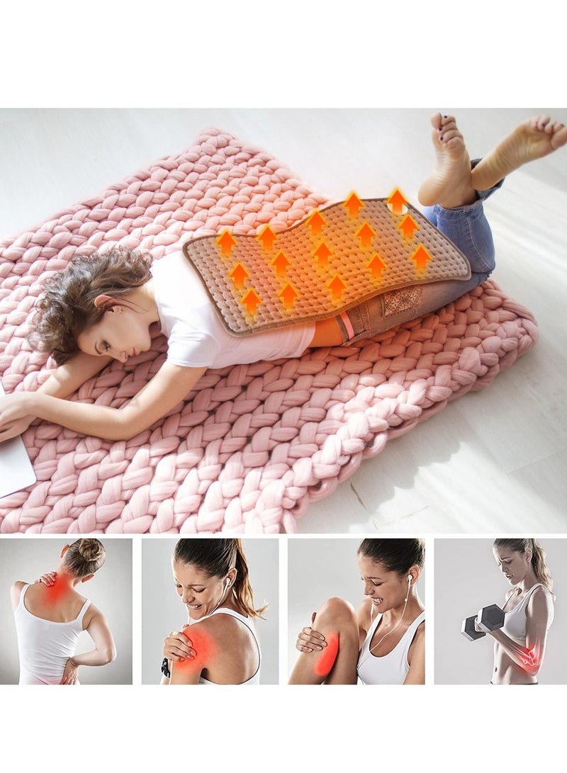 Generic Heating Pad, Electric Heating Pads- Hot Heated Pad for Back Pain 10 Temperature Settings and 3 Timing Settings Dry & Moist Heat Therapy Option - Auto Shut Off Function 30 x 59 cm (Grey)  - Image 5