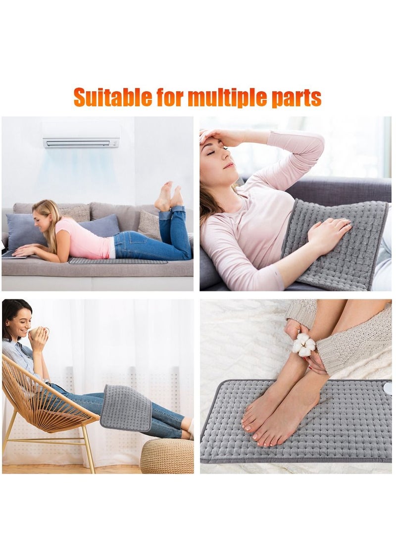 Generic Heating Pad, Electric Heating Pads- Hot Heated Pad for Back Pain 10 Temperature Settings and 3 Timing Settings Dry & Moist Heat Therapy Option - Auto Shut Off Function 30 x 59 cm (Grey)  - Image 4