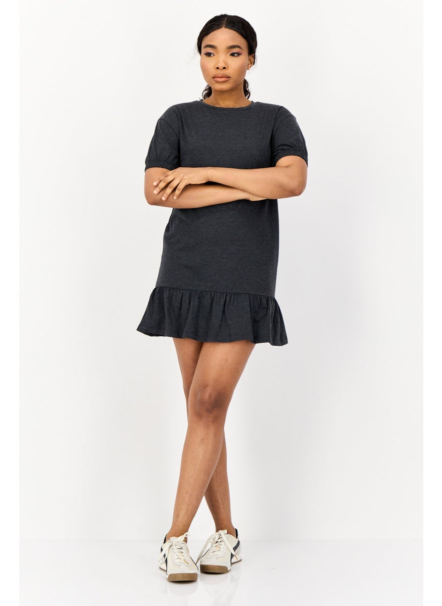 ONLY Women Solid Mini Dress, Grey  - Image 2