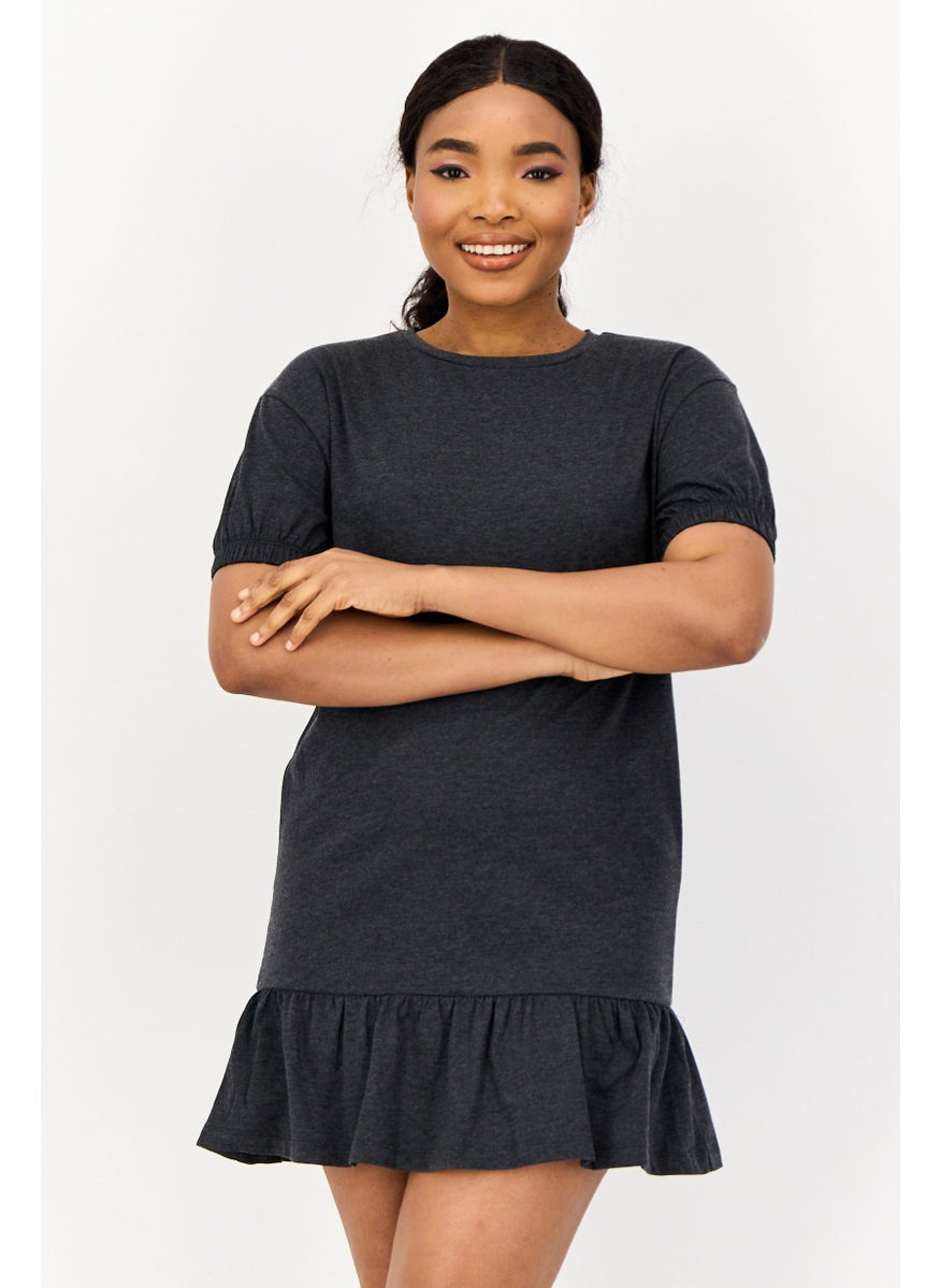 ONLY Women Solid Mini Dress, Grey  - Image 1