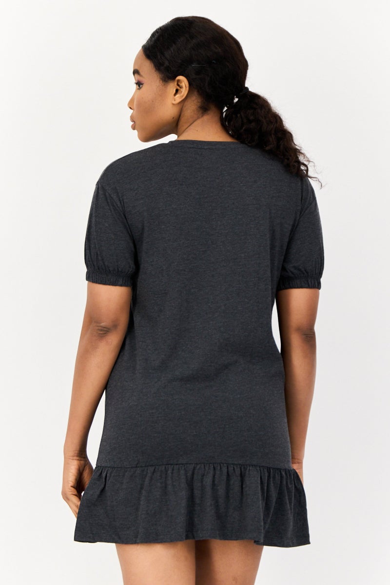 ONLY فستان ميني صلب للنساء، رمادي - Image 4