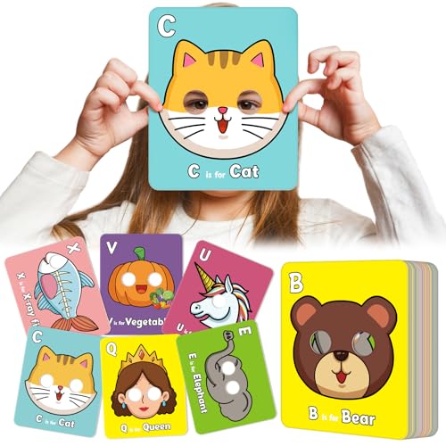 Broytain Alphabet Flash CardsGiant ABC Animal Flash Cards for Toddler 3526 Lowercase and Uppercase Letter CardsEducational Learning Games for KidsPreschool Kindergarten Toys - Image 1