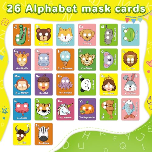 Broytain Alphabet Flash CardsGiant ABC Animal Flash Cards for Toddler 3526 Lowercase and Uppercase Letter CardsEducational Learning Games for KidsPreschool Kindergarten Toys - Image 5
