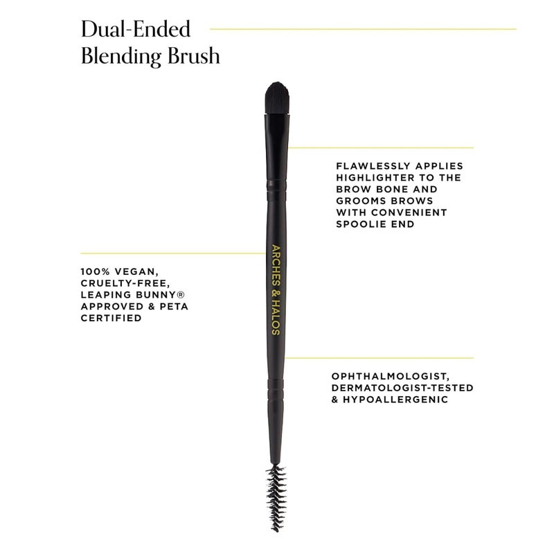 Arches & Halos Arches and Halos Dual Ended Powder and Pomade Brush - Eyebrow Brush with Spoolie for Blending Sharp Edges - Create Hair-Like Strokes - 1 pc - Image 2