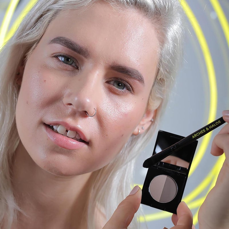 Arches & Halos Arches and Halos Dual Ended Powder and Pomade Brush - Eyebrow Brush with Spoolie for Blending Sharp Edges - Create Hair-Like Strokes - 1 pc - Image 3