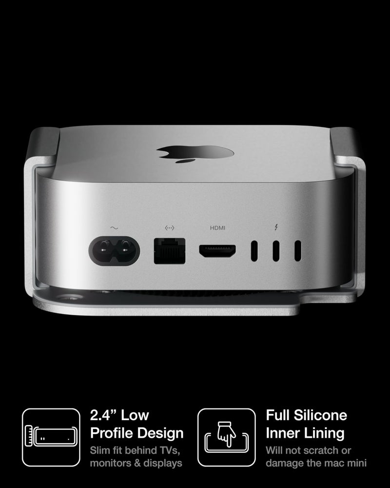 Foamy Lizard Matching Aluminum Under Desk, VESA, Wall Mount for Mac mini M4 | Anti-Scratch Silicone, Solid Metal Holder Bracket, Behind Monitor Stand, Multi-Directional, Easy Power Button Access - Image 5