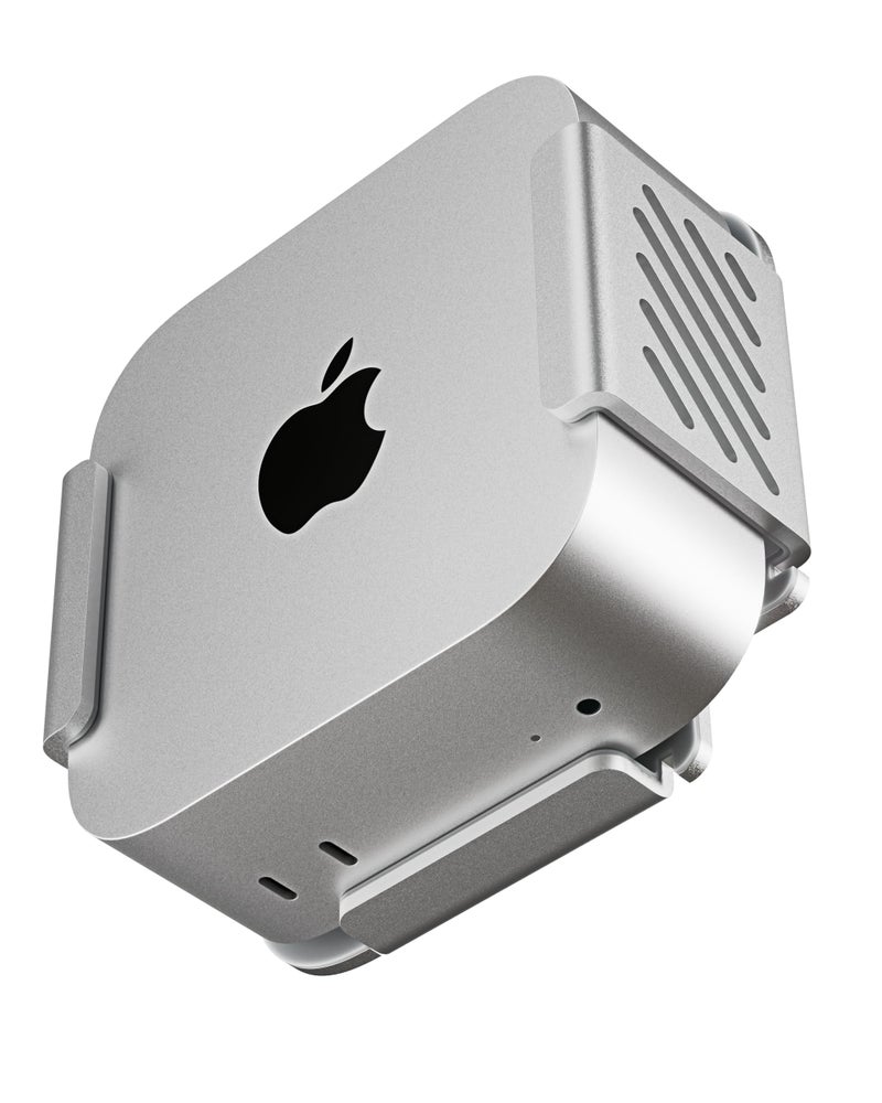 Foamy Lizard Matching Aluminum Under Desk, VESA, Wall Mount for Mac mini M4 | Anti-Scratch Silicone, Solid Metal Holder Bracket, Behind Monitor Stand, Multi-Directional, Easy Power Button Access - Image 1