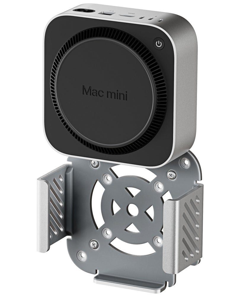 Foamy Lizard Matching Aluminum Under Desk, VESA, Wall Mount for Mac mini M4 | Anti-Scratch Silicone, Solid Metal Holder Bracket, Behind Monitor Stand, Multi-Directional, Easy Power Button Access - Image 3