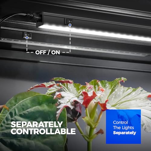 Barrina T5 Grow Lights for Indoor Plants, Full Spectrum Grow Light, 1ft LED Plant Light, Black Cover LED Grow Light Strips, 3 Mounting Modes, Magnetic Installation, Plug and Play, 5000K, 4 Packs - Image 4