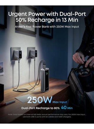 Anker Prime Power Bank, 26,250mAh 3-Port Portable Charger with 300W Output, Two-Way Charging, Flight-Approved, App Control, For MacBook, iPhone 17/16 Series, and More, Charging Base Not Included - view 5