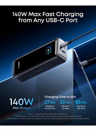 Anker Prime Power Bank, 26,250mAh 3-Port Portable Charger with 300W Output, Two-Way Charging, Flight-Approved, App Control, For MacBook, iPhone 17/16 Series, and More, Charging Base Not Included - view 4