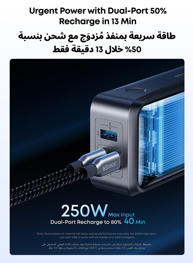 أنكر بانك الطاقة أنكر برايم، 26,250 مللي أمبير، شاحن محمول 3 منافذ مع 300 واط إخراج، شحن ثنائي الاتجاه، معتمد للطيران، تحكم عبر التطبيق، لجهاز ماك بوك، آيفون 17/16، والمزيد، قاعدة الشحن غير مدرجة - Image 5