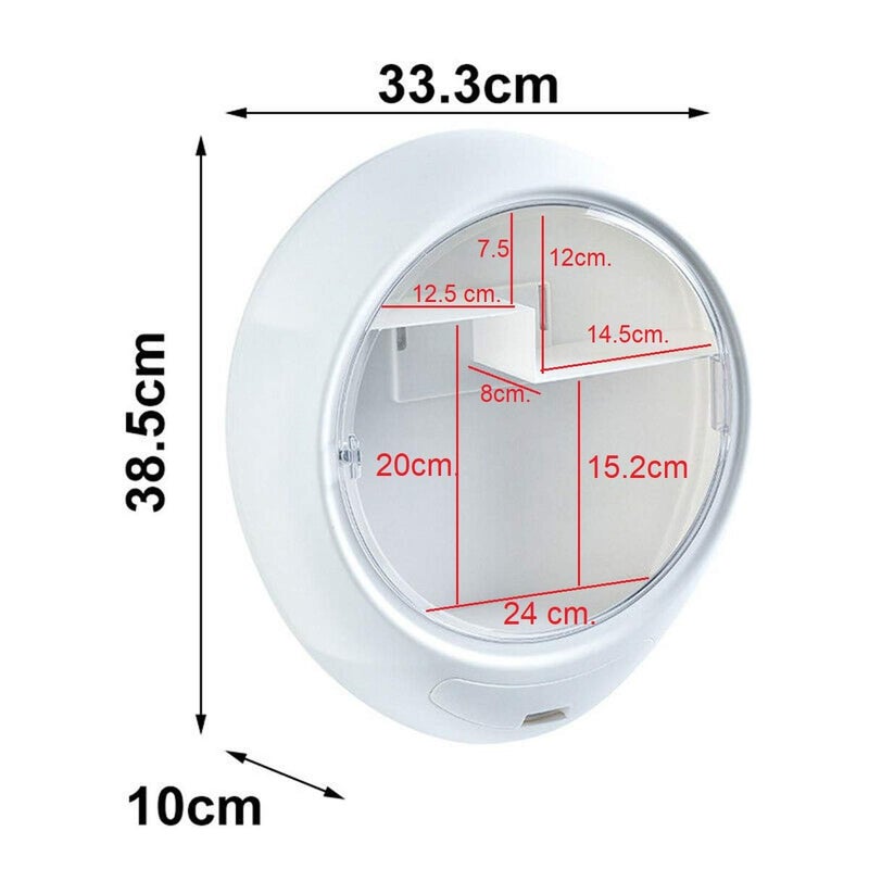 IKTU® Bathroom Cabinet Wall Mount Cosmetic Storage Box Makeup Organizer with Accessories Storage Drawer, Plastic (Pink) - Image 3