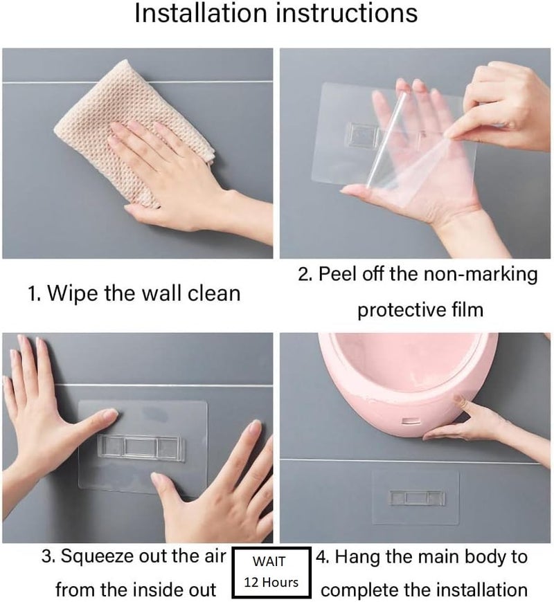 IKTU® Bathroom Cabinet Wall Mount Cosmetic Storage Box Makeup Organizer with Accessories Storage Drawer, Plastic (Pink) - Image 4