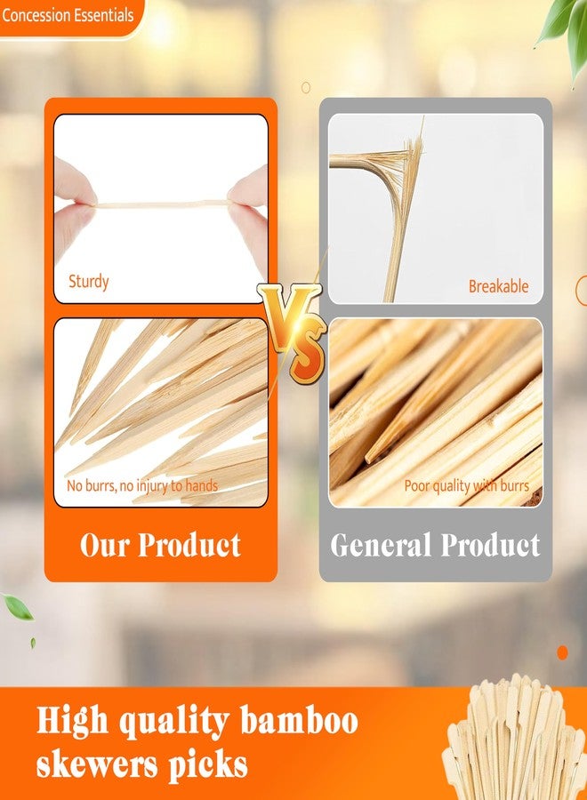 Concession Essentials 3.5 Inch Bamboo Skewers Paddle Picks, 1,000 CT/Toothpicks for Appetizers, Cocktail Picks for Beverages -Pack of 1,000ct - Image 3