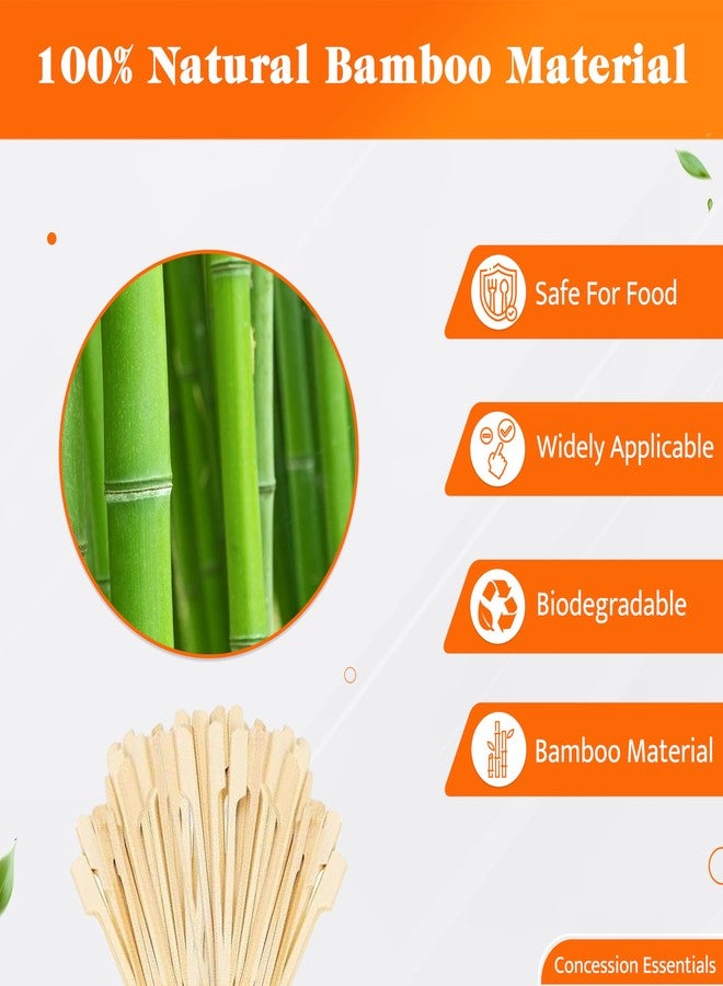 Concession Essentials 3.5 Inch Bamboo Skewers Paddle Picks, 1,000 CT/Toothpicks for Appetizers, Cocktail Picks for Beverages -Pack of 1,000ct - Image 2