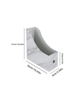 The Bros Magazine File Holder (5 Pack), Sturdy Cardboard Magazine Holder, Cardboard Magazine Rack with Labels, Paper Organizer Storage or Book Bins for Office or Classroom (Marble)  - Image 3