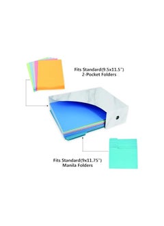 The Bros Magazine File Holder (5 Pack), Sturdy Cardboard Magazine Holder, Cardboard Magazine Rack with Labels, Paper Organizer Storage or Book Bins for Office or Classroom (Marble)  - Image 5
