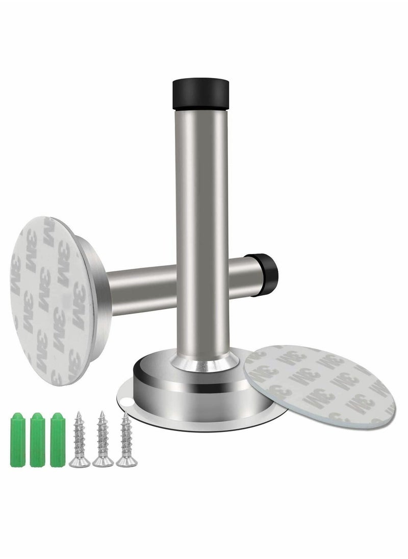 Y&D Metal Stainless Steel Wall Mounted Sound Dampening Self Adhesive Door Stopper -Pack of 4 (3M)  - Image 1