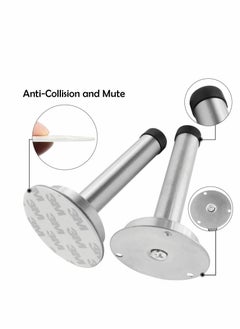 Y&D Metal Stainless Steel Wall Mounted Sound Dampening Self Adhesive Door Stopper -Pack of 4 (3M)  - Image 2