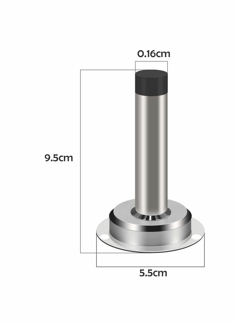 Y&D Metal Stainless Steel Wall Mounted Sound Dampening Self Adhesive Door Stopper -Pack of 4 (3M)  - Image 4