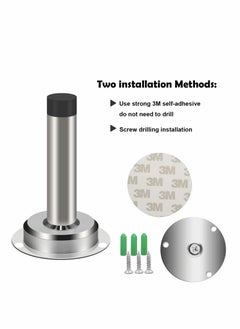 Y&D Metal Stainless Steel Wall Mounted Sound Dampening Self Adhesive Door Stopper -Pack of 4 (3M)  - Image 3
