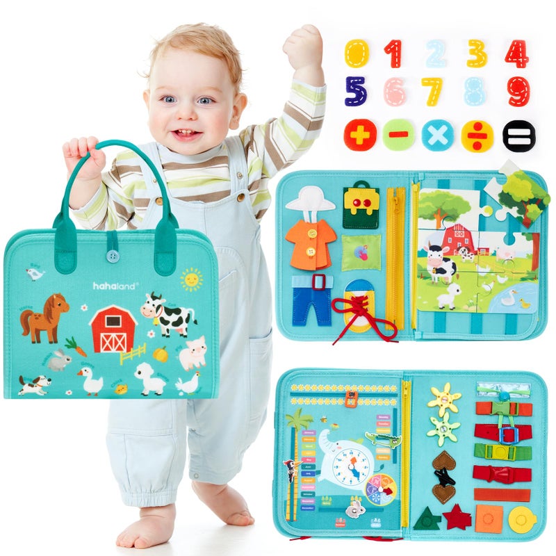 hahaland Busy Board for Toddlers Girls Montessori Toys for 3+ Year Old Farm Animals Preschool Learning Activities Toddler Travel Toys for 3+ - Image 1