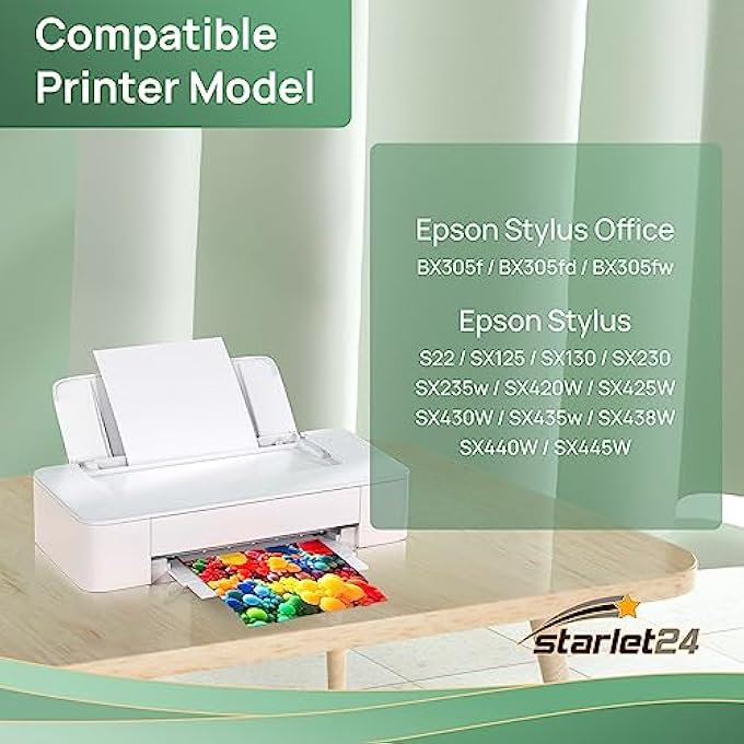 20 PACK COMPATIBLE INK CARTRIDGES FOR EPSON STYLUS OFFICE BX305F BX305FD BX305FW S22 SX125 SX130 SX230 SX235W SX420W SX425W SX430W SX435W SX438W SX440W SX445W - Image 3