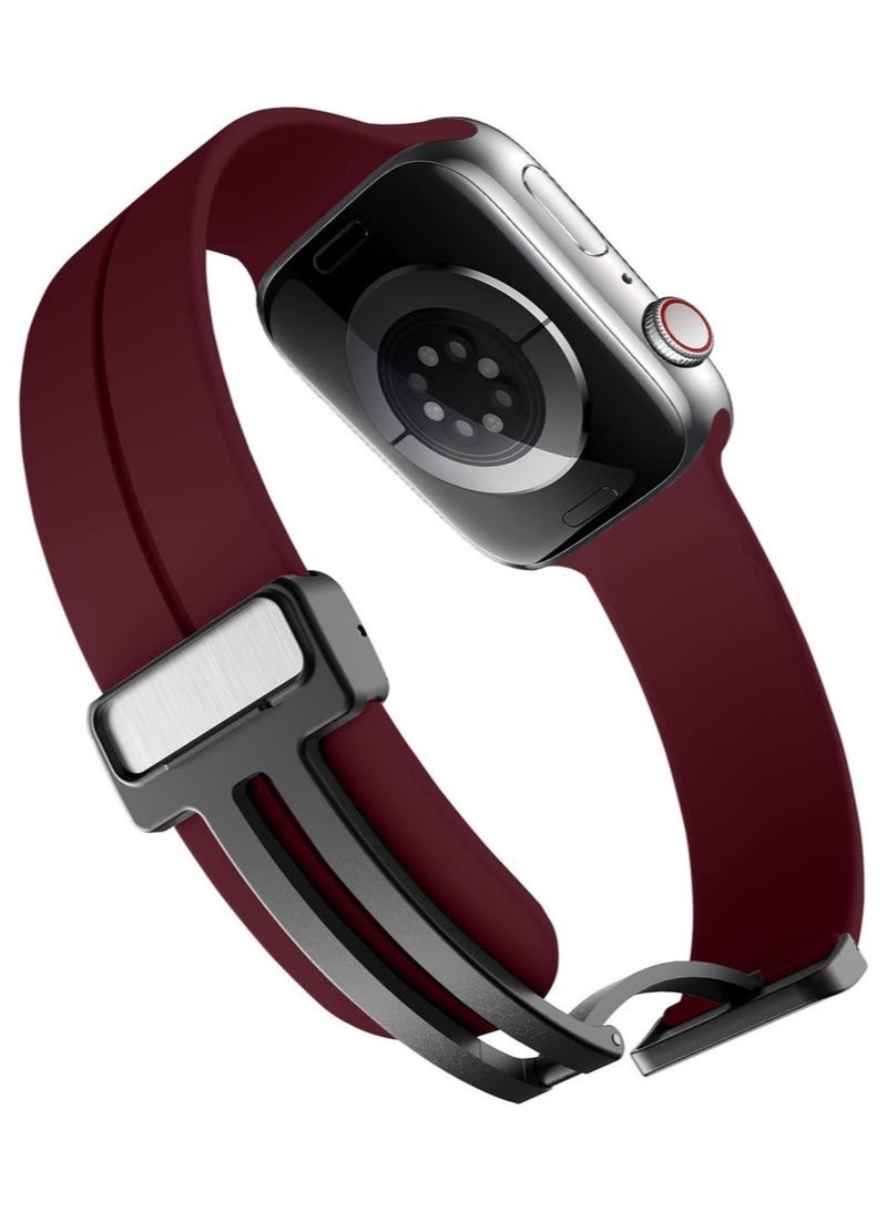 DUSALA Magnetic Silicone Watch Band 38mm/40mm/41m Quick Release Strap for Men & Women Soft Skin Friendly Sport Replacement Band for Smartwatch & Analog Watches Durable, Waterproof, Magnetic Folding Clasp for All-Day Comfort - Image 2