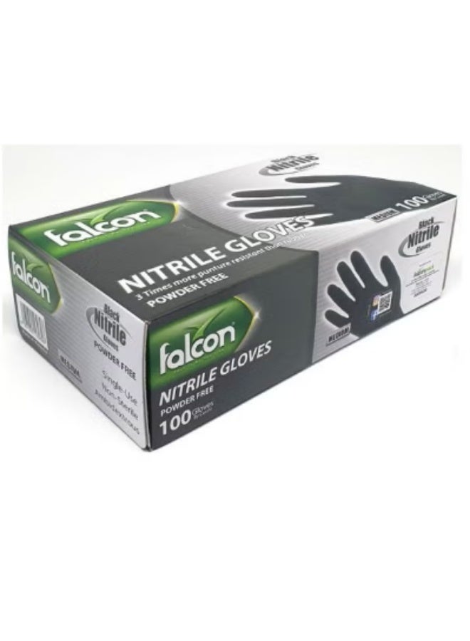 فالكون قفازات النتريل 100 قطعة متوسطة الحجم سوداء 9 بوصة سوداء 9 بوصة - Image 3
