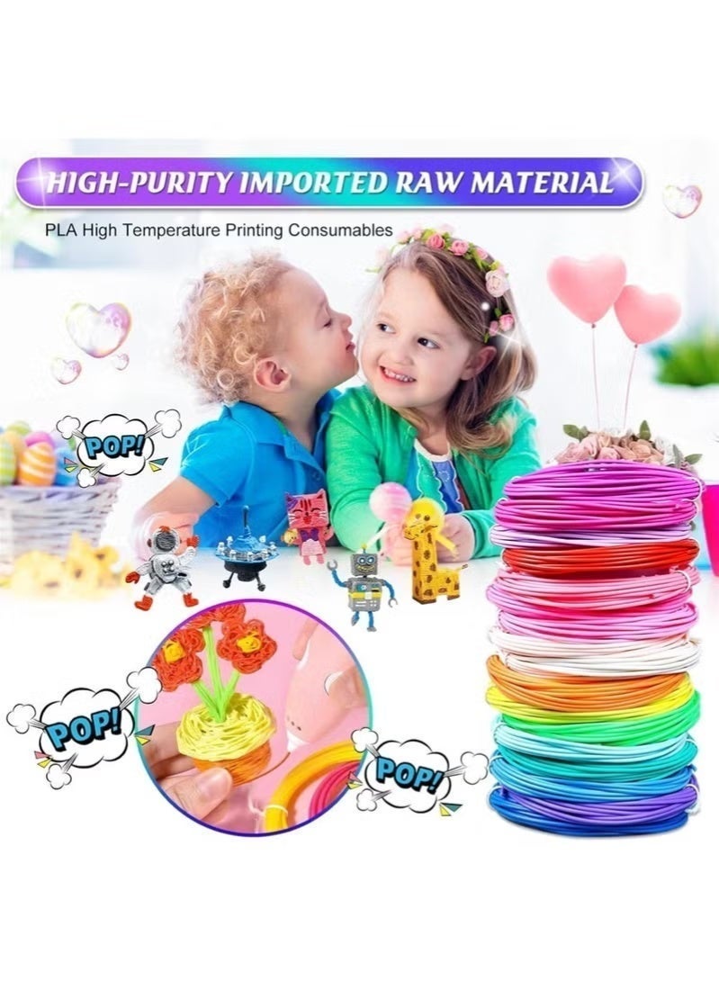 3D Printing Pen with Display Includes 3D Pen 3 Starter Colors of PLA Filament Stencil Book Project Guide and Charger - Image 3