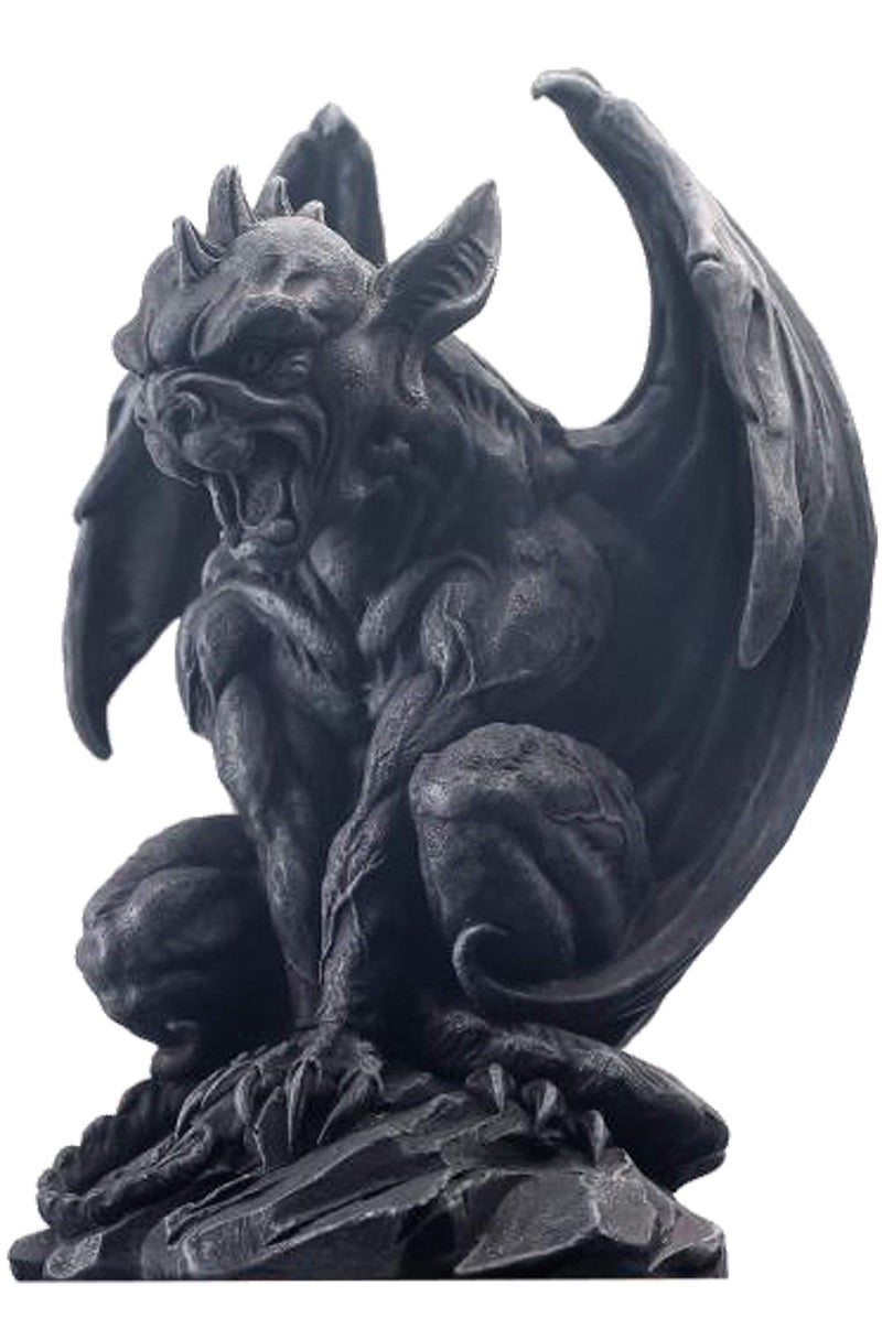 JORAE Winged Gargoyle Statue Indoor Outdoor Home Decor Sitting Guardian Sculpture Halloween Figurines, 9 in, Polyresin - Image 1