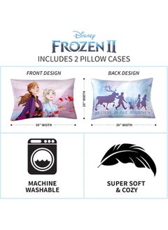 Franco Franco Kids Bedding Set of 2 Super Soft Microfiber Reversible Pillowcase, 20 in x 30 in, Disney Frozen 2  - Image 3