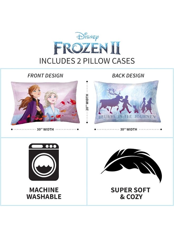 Franco Franco Kids Bedding Set of 2 Super Soft Microfiber Reversible Pillowcase, 20 in x 30 in, Disney Frozen 2  - Image 3