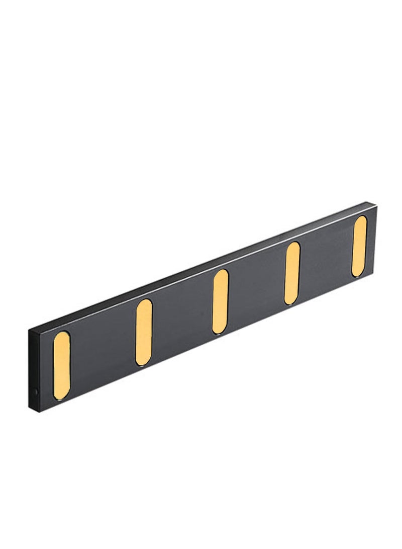 Excefore Folding Coat Hooks Invisible Wall Mounted 5 Towel Hooks Automatic Retractable Rack for Bathroom Kitchen Bedroom Space Saving Modern Foldable Wall Hooks (Black Gold) - Image 1