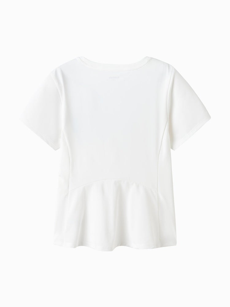 Balabala Girls' Short Sleeve T-Shirt With Front Print And Back Ruffle - Image 2