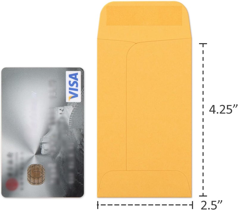 ValBox Coin Envelopes Small Parts Envelope with Gummed Flap for Home, Garden or Office Use, Kraft Seed Envelopes 500 per Box (Brown, 3 (2.5x4.25 Inches)) - Image 2