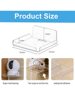 YOUGE Acrylic Small Wall Shelf Set of 2 for Security Cameras, Speakers, Baby Monitors, Floating Shelves Easy to Install No Drill (Clear)  - Image 2