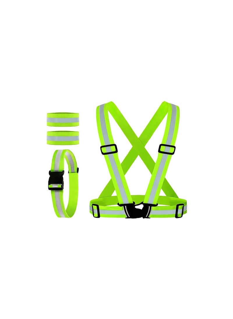 Rock Pow - Reflective Vest, Reflective Glow Belt with 2Pack Reflector Armbands, Adjustable Elastic Safety Vest Outdoor Reflective Belt High Visibility, Ultralight & Comfy for Running, Jogging, Walking, Cycling, - Image 1