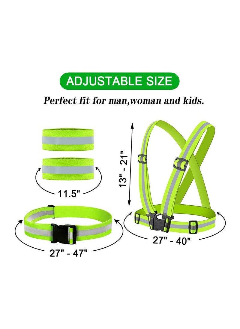 Rock Pow - Reflective Vest, Reflective Glow Belt with 2Pack Reflector Armbands, Adjustable Elastic Safety Vest Outdoor Reflective Belt High Visibility, Ultralight & Comfy for Running, Jogging, Walking, Cycling, - Image 1