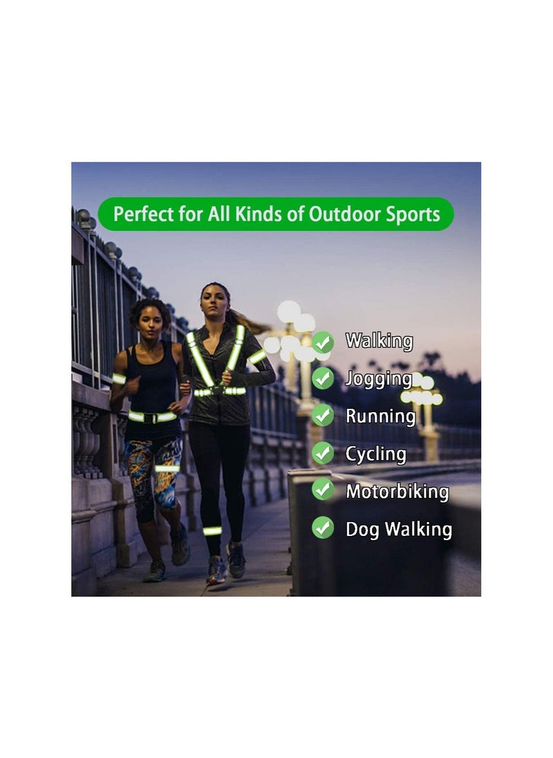 Rock Pow - Reflective Vest, Reflective Glow Belt with 2Pack Reflector Armbands, Adjustable Elastic Safety Vest Outdoor Reflective Belt High Visibility, Ultralight & Comfy for Running, Jogging, Walking, Cycling, - Image 1