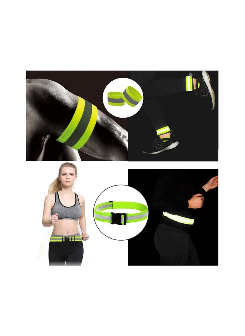 Rock Pow - Reflective Vest, Reflective Glow Belt with 2Pack Reflector Armbands, Adjustable Elastic Safety Vest Outdoor Reflective Belt High Visibility, Ultralight & Comfy for Running, Jogging, Walking, Cycling, - Image 1
