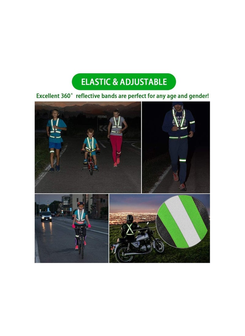 Rock Pow - Reflective Vest, Reflective Glow Belt with 2Pack Reflector Armbands, Adjustable Elastic Safety Vest Outdoor Reflective Belt High Visibility, Ultralight & Comfy for Running, Jogging, Walking, Cycling, - Image 1