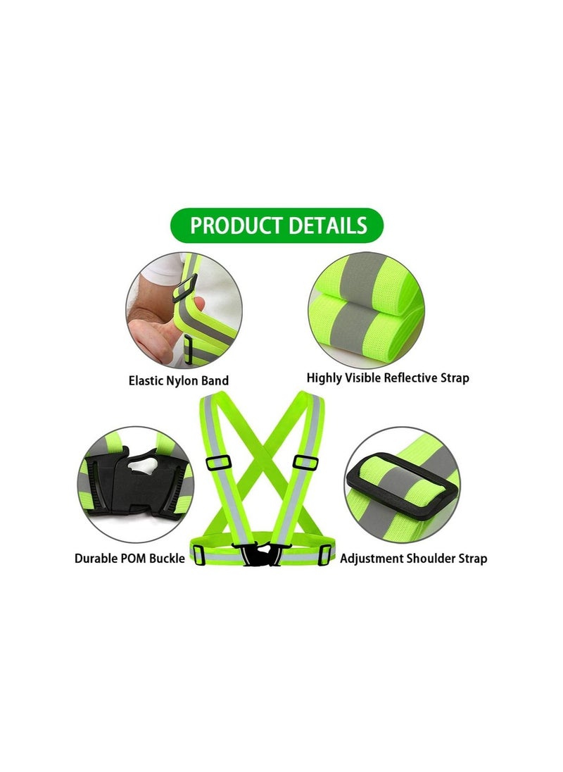 Rock Pow - Reflective Vest, Reflective Glow Belt with 2Pack Reflector Armbands, Adjustable Elastic Safety Vest Outdoor Reflective Belt High Visibility, Ultralight & Comfy for Running, Jogging, Walking, Cycling, - Image 1