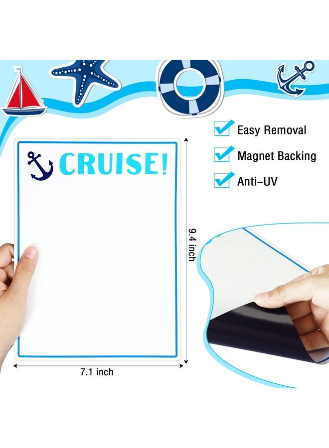 Fabbay Fabbay 2 Pcs Magnet White Board for Cruise Door, Magnetic Cruise Door Decorations with 4 Pcs Erasable Marker(White Board)  - Image 3